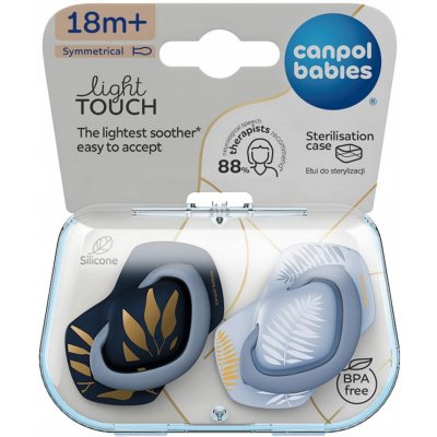 Canpol babies dudlík silikon symetrický Light touch Gold 2ks modrá – Zboží Dáma