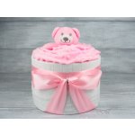 Pastell decor Plenkový dort jednopatrový pro holčičku s plenou originální dárek Velikost plenek: Vel.2 Miminko váží 3 až 6 kg, Velikost oblečení: 50 Miminku jsou 0 až 2 měsíce – Hledejceny.cz
