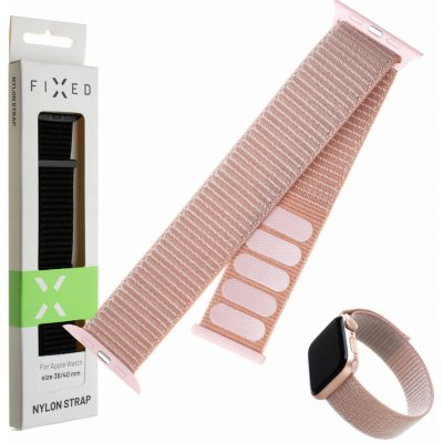 FIXED Nylon Strap na Apple Watch 38/40/41 mm - růžově zlatý FIXNST-436-ROGD – Zbozi.Blesk.cz