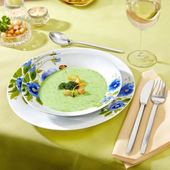 Die moderne Hausfrau Sada mělkých talířů Modrý květ 4 ks