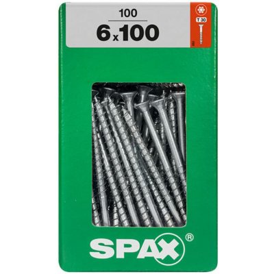 Spax Uni vrut zápust.hlava T-Star+ T30 4CUT část.závit Wirox 6 x 100 mm 100 ks – Hledejceny.cz