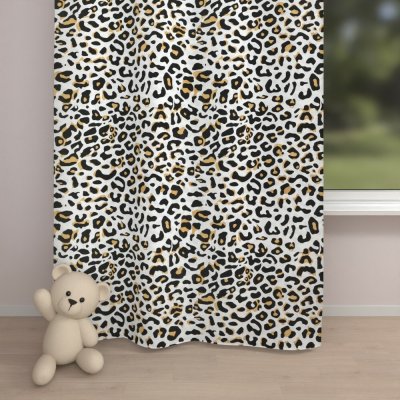 Biante Dětský bavlněný závěs Sandra SA-409 Leopardí vzor na bílém 150x190 cm – Hledejceny.cz