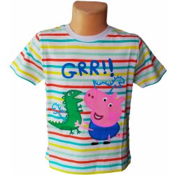 Eplusm tričko PEPPA PIG grr s barevnými proužky vícebarevná