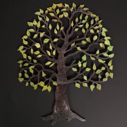 Amadea dřevěný strom barevná závěsná dekorace výška 20 cm