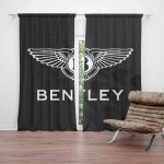Sablio Závěs Logo Bentley Černý: 2ks 140x250cm – Hledejceny.cz