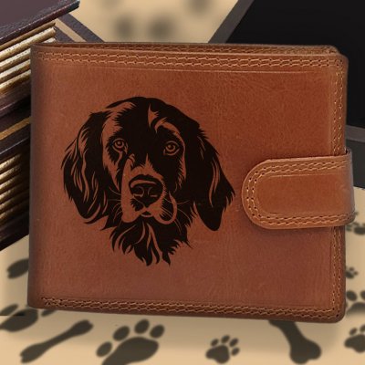 Pánská s motivem pro milovníky psů s obrázkem pejska Flat Coated Retriever Vínová peněženka Carlo – Zboží Mobilmania