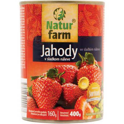 NaturFarm Kompot jahodový ve sladkém nálevu 400 g – Zboží Dáma