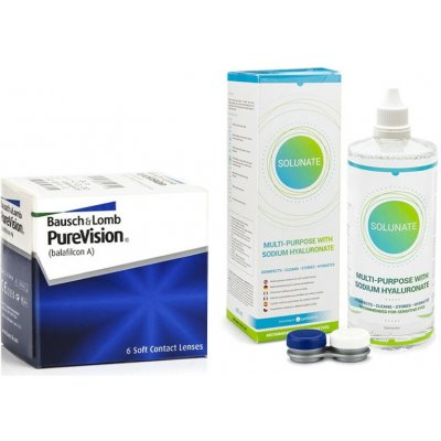 Bausch & Lomb PureVision 6 čoček + Solunate Multi-Purpose 400 ml s pouzdrem – Hledejceny.cz