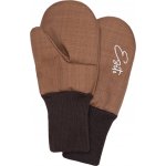 Esito Zimní palcové rukavice softshell s beránkem Brown hnědá – Zboží Dáma