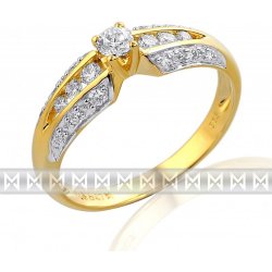 Klenoty Budín velký diamantový prsten GEMS diamonds žluté zlato 3811233