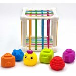 WOOPIE Flexibilní senzorická vkládačka tvarů Zvířátka + chrastítko 7 ks – Zbozi.Blesk.cz