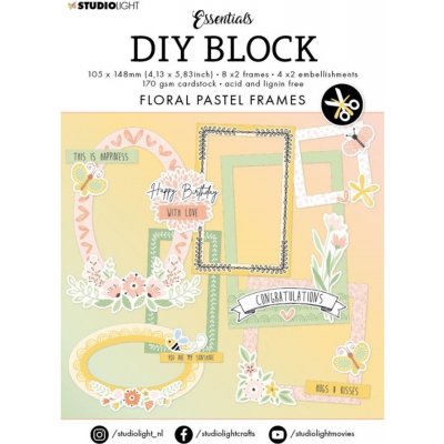 Studio Light DIY Blok s výseky Studio Light Floral Pastel Frames, A6 Pastelové rámečky 24 listů – Hledejceny.cz