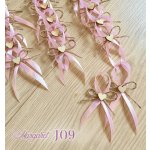 Saténové svatební vývazky s jutou J09 (Light Pink) – Zboží Dáma