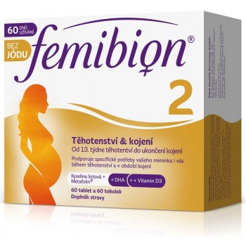 FemiBion 2 s Vitamínem D3 bez jódu 120 tablet