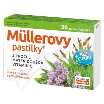 DR.MÜLLER Müllerovy pastilky s jitrocelem a mateříd.36ks – Zboží Dáma