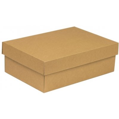 Dárková krabice s víkem 300x200x100/40 mm, hnědá - kraftová – Zboží Mobilmania