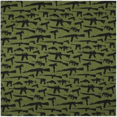 bandana šátek GUN PATTERN OLIV