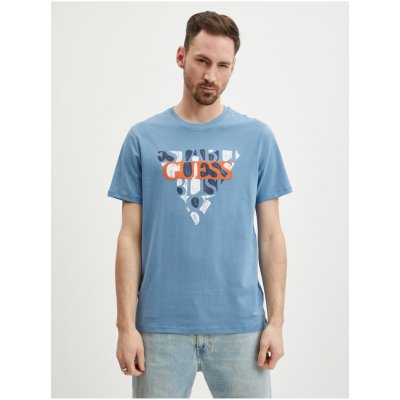 Guess pánské tričko Blurri světle modré – Zboží Mobilmania
