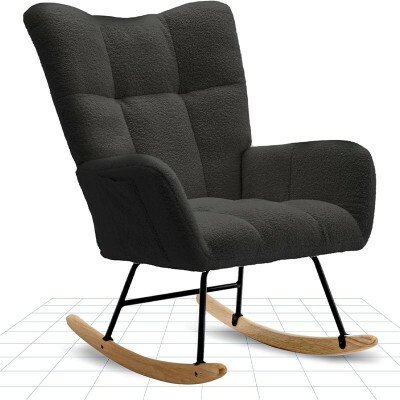 FLEXISPOT Houpací křeslo HC5B-2 s vysokým opěradlem a područkami černé A – Sleviste.cz