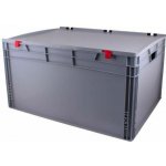 Tavobal 400340 Euro přepravka s víkem 800 x 600 x 420 mm, šedá – Hledejceny.cz