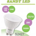 SANDRIA LED žárovka GU10 S2427 SANDY LED GU10 8W SMD 3000K – Zboží Mobilmania
