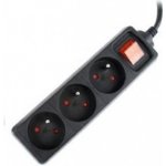 GEMBIRD prodlužovačka 3FR/10A/C14, 0,6m, černá, EG-PSU3F-01 – Sleviste.cz