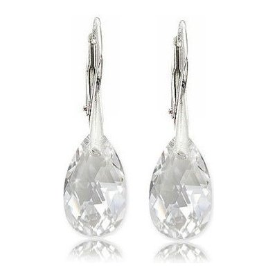 Swarovski Elements Pear krystal stříbrné visací bílé slzičky kapky 31231.1 Crystal bílá čirá křišťálová