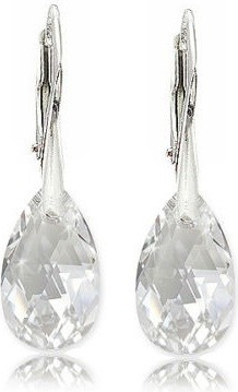 Swarovski Elements Pear krystal stříbrné visací bílé slzičky kapky 31231.1 Crystal bílá čirá křišťálová