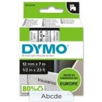 Dymo D1 S0720500 - originální polyesterová páska - 12 mm × 7 m, černo-transparentní – Zboží Živě