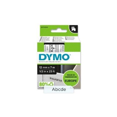 Dymo D1 S0720500 - originální polyesterová páska - 12 mm × 7 m, černo-transparentní – Zboží Živě