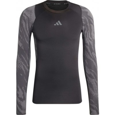 adidas pánské sportovní triko TECHFIT AOP LS TEE černá šedá – Hledejceny.cz