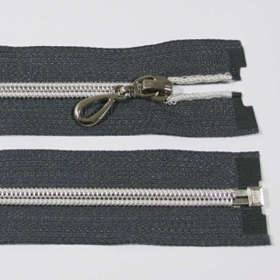 Zip spirálový 6mm délka 65cm, barva 312 (dělitelný) se stříbrnými zoubky – Zboží Mobilmania