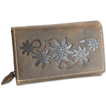 HAROLD'S dámská kožená peněženka hnědá vintage s ražbou