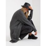 Rue Paris Dlouhý pletený kabátek tmavě šedý – Zboží Mobilmania