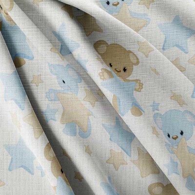 IMPAR Strukturovaná tkanina – Teddy bear (blue) – Hledejceny.cz