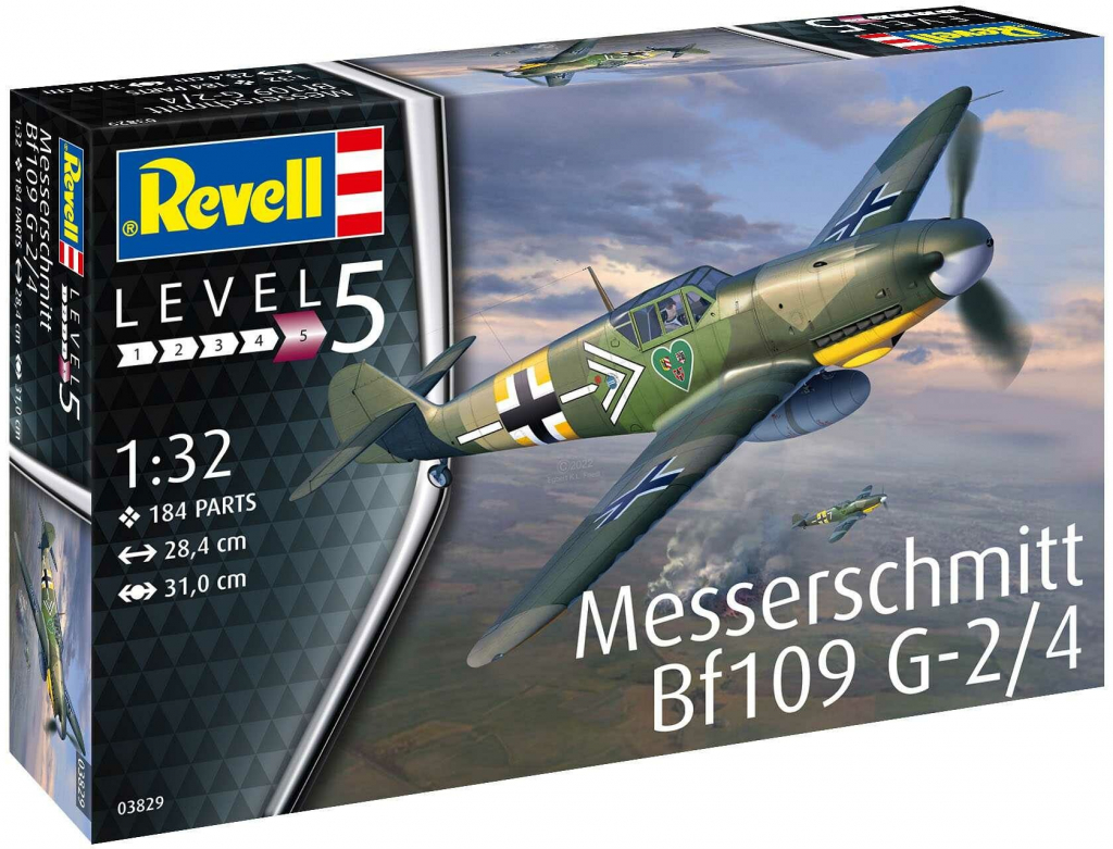 REVELL Plastic ModelKit letadlo 03829 Messerschmitt Bf109G-2/4 1:32