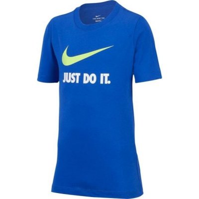 Nike NSW TEE JDI SWOOSH Modrá,Bílá,Světle zelená – Zboží Mobilmania