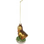 Clayre & Eef Hnědo-zlatá skleněná vánoční ozdoba kačenka - 6*5*11 cm – Hledejceny.cz