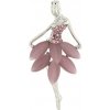 Brož Biju brož baletka s broušenými kamínky růžová 9001677-3