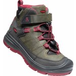 Keen dětské zimní boty Redwood Mid Wp Youth steel grey/red dahlia – Zbozi.Blesk.cz