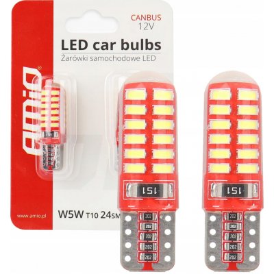 LED Amio Canbus 24 x SMD 3014, T10e (W5W), Silca White, 12 V, sada 2 ks | Zboží Auto