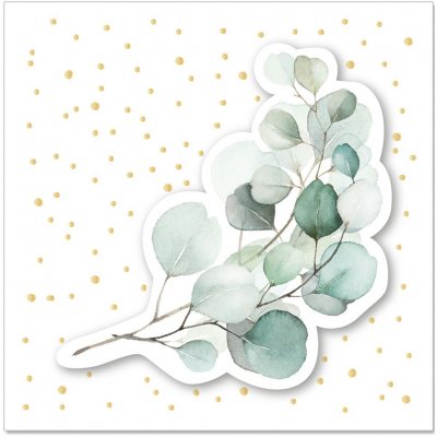 Artebene Malé přání s obálkou 8x8cm s motivem eukalyptu – Zbozi.Blesk.cz
