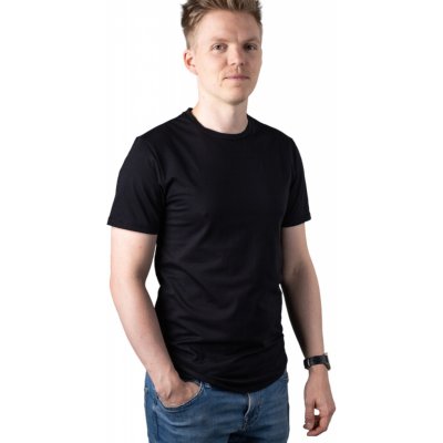 nanoSPACE by LADA Černé minimalistické pánské tričko LUKAS