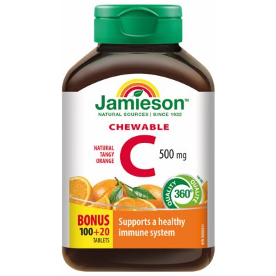 Jamieson Vitamín C 500 mg pomeranč cucací 120 tablet – Hledejceny.cz