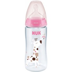 Nuk FC+ láhev s kontrolou teploty Žirafa růžová 300ml