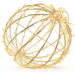 DECOLED 3D LED svítící koule na zahradu, pr. 60 cm, teple bílá, bílý kabel, IP67, hliník, Easy fix – Hledejceny.cz