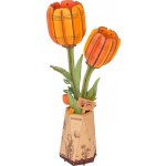 ROBOTIME Rowood 3D dřevěné puzzle Oranžové tulipány 76 ks – Sleviste.cz