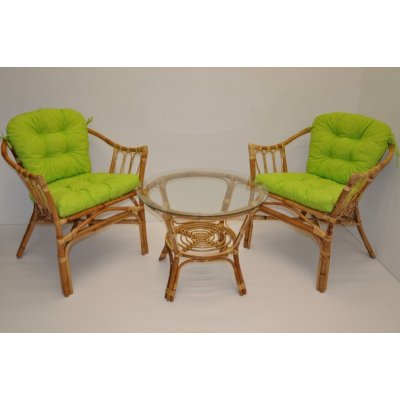 Axin Trading Ratanová sedací souprava Subaliu, světle zelený melír – Sleviste.cz