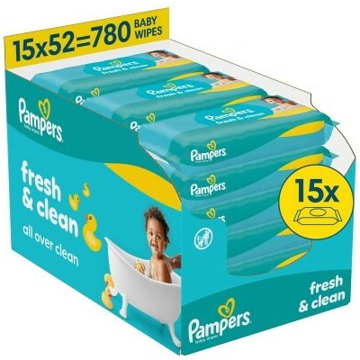 Pampers Fresh Clean Dětské čisticí ubrousky 780 ks – Hledejceny.cz