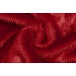 Umělá kožešina - Červená vysoký vlas – Zboží Mobilmania